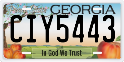 GA license plate CIY5443