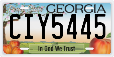 GA license plate CIY5445