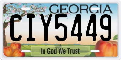 GA license plate CIY5449