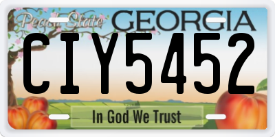 GA license plate CIY5452