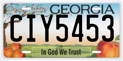 GA license plate CIY5453