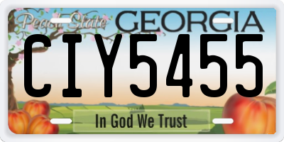 GA license plate CIY5455