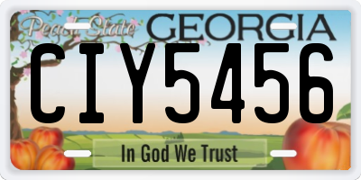 GA license plate CIY5456