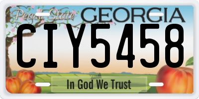 GA license plate CIY5458