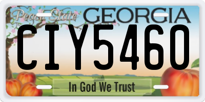 GA license plate CIY5460