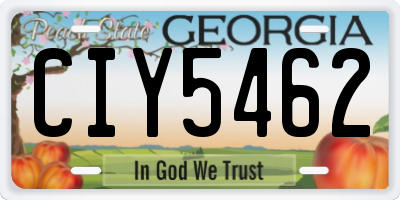 GA license plate CIY5462