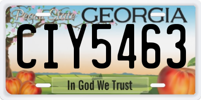 GA license plate CIY5463