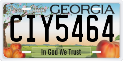 GA license plate CIY5464