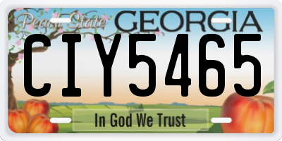 GA license plate CIY5465