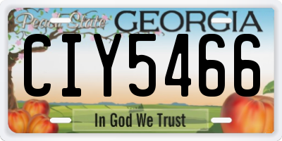 GA license plate CIY5466