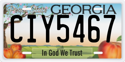 GA license plate CIY5467