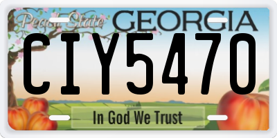 GA license plate CIY5470