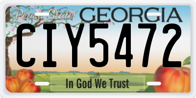 GA license plate CIY5472