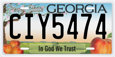 GA license plate CIY5474