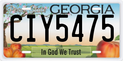 GA license plate CIY5475