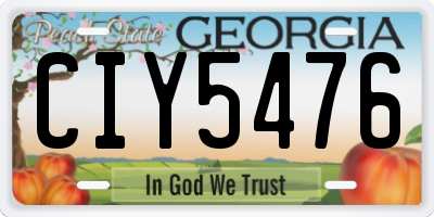 GA license plate CIY5476