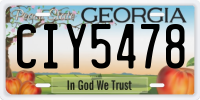 GA license plate CIY5478