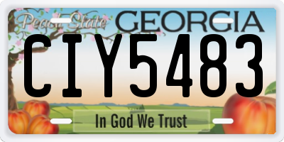GA license plate CIY5483