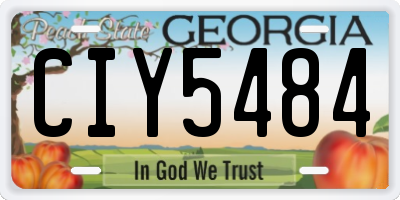 GA license plate CIY5484