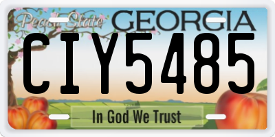 GA license plate CIY5485