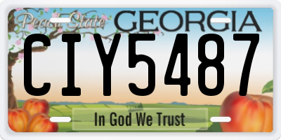 GA license plate CIY5487