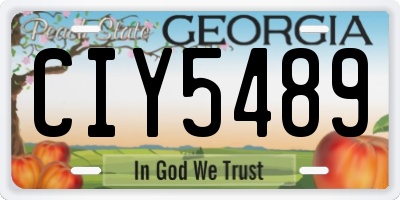 GA license plate CIY5489
