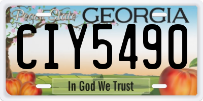 GA license plate CIY5490