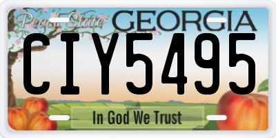 GA license plate CIY5495