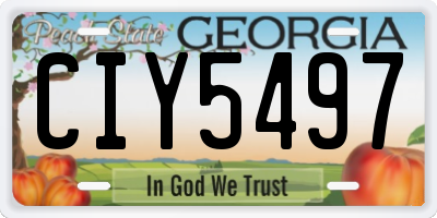 GA license plate CIY5497