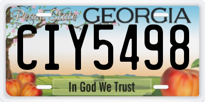 GA license plate CIY5498