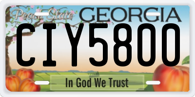GA license plate CIY5800