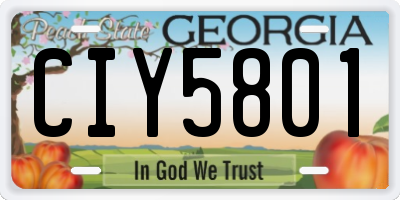 GA license plate CIY5801