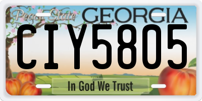GA license plate CIY5805
