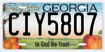 GA license plate CIY5807