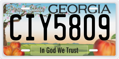 GA license plate CIY5809