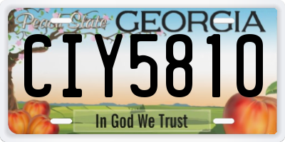 GA license plate CIY5810