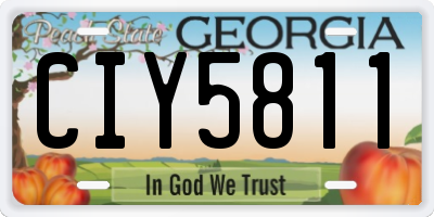GA license plate CIY5811