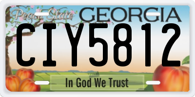 GA license plate CIY5812