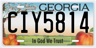 GA license plate CIY5814
