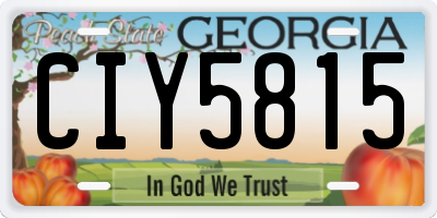 GA license plate CIY5815