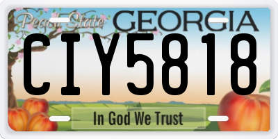GA license plate CIY5818