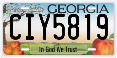GA license plate CIY5819