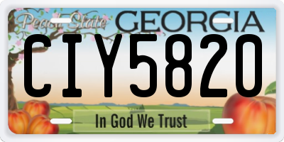 GA license plate CIY5820