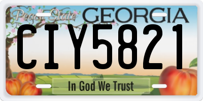 GA license plate CIY5821