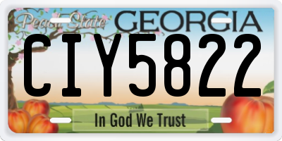 GA license plate CIY5822