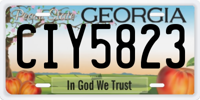 GA license plate CIY5823