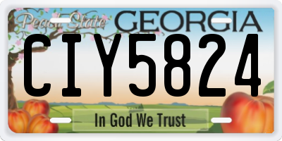GA license plate CIY5824