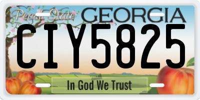 GA license plate CIY5825