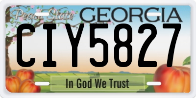 GA license plate CIY5827