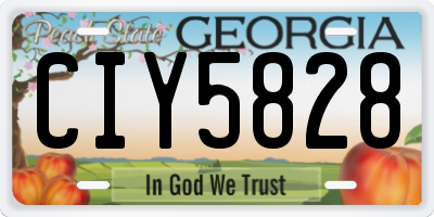 GA license plate CIY5828